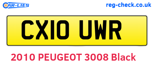 CX10UWR are the vehicle registration plates.