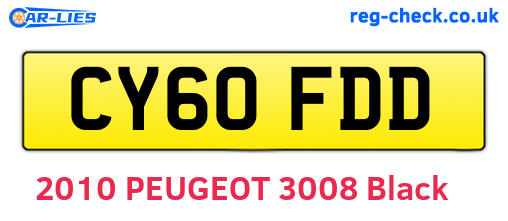 CY60FDD are the vehicle registration plates.