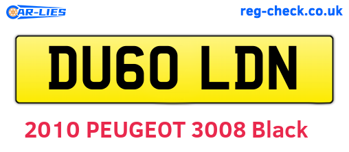 DU60LDN are the vehicle registration plates.