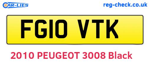 FG10VTK are the vehicle registration plates.