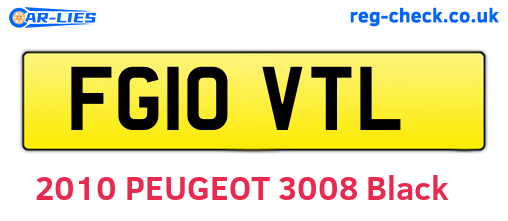 FG10VTL are the vehicle registration plates.