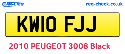 KW10FJJ are the vehicle registration plates.