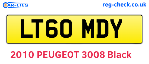 LT60MDY are the vehicle registration plates.