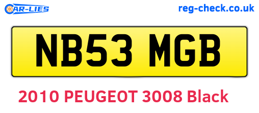 NB53MGB are the vehicle registration plates.