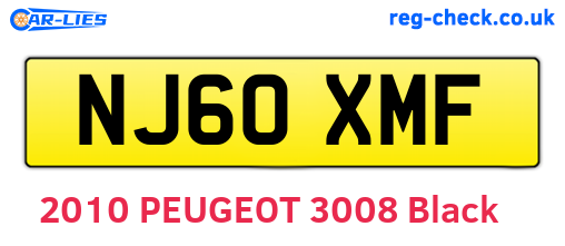 NJ60XMF are the vehicle registration plates.