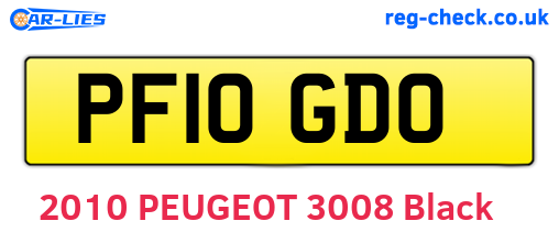 PF10GDO are the vehicle registration plates.