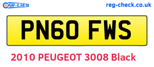 PN60FWS are the vehicle registration plates.