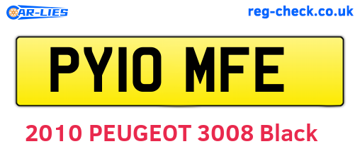 PY10MFE are the vehicle registration plates.