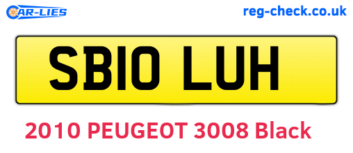 SB10LUH are the vehicle registration plates.