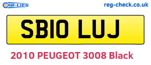 SB10LUJ are the vehicle registration plates.