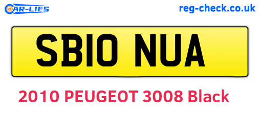 SB10NUA are the vehicle registration plates.