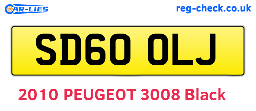 SD60OLJ are the vehicle registration plates.