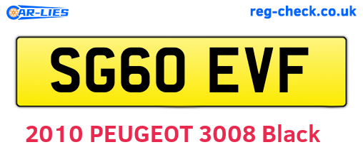 SG60EVF are the vehicle registration plates.