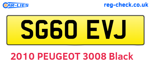 SG60EVJ are the vehicle registration plates.