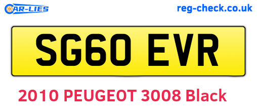SG60EVR are the vehicle registration plates.