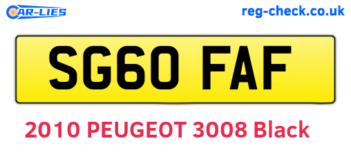 SG60FAF are the vehicle registration plates.