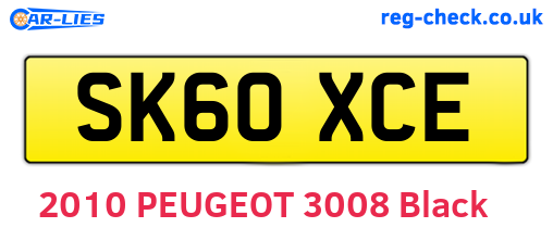 SK60XCE are the vehicle registration plates.