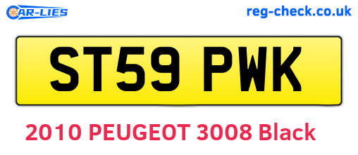 ST59PWK are the vehicle registration plates.