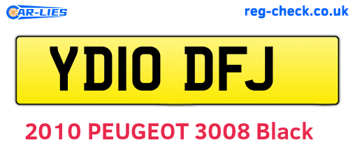 YD10DFJ are the vehicle registration plates.