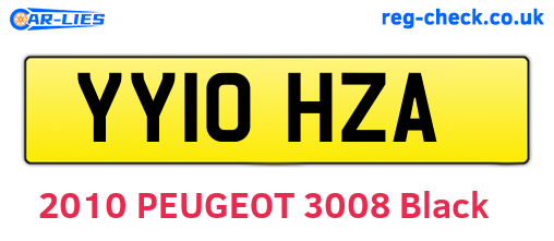 YY10HZA are the vehicle registration plates.
