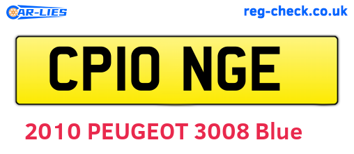 CP10NGE are the vehicle registration plates.