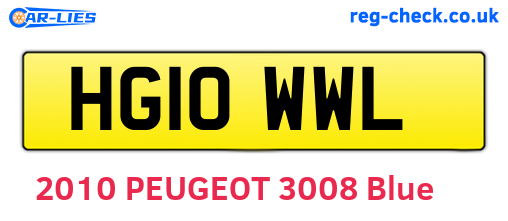 HG10WWL are the vehicle registration plates.