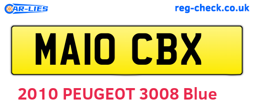 MA10CBX are the vehicle registration plates.