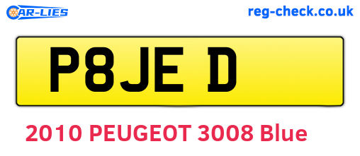 P8JED are the vehicle registration plates.
