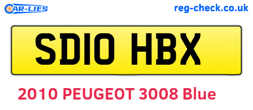 SD10HBX are the vehicle registration plates.