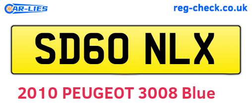 SD60NLX are the vehicle registration plates.