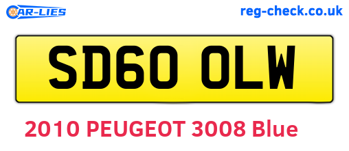 SD60OLW are the vehicle registration plates.