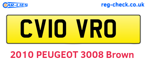 CV10VRO are the vehicle registration plates.