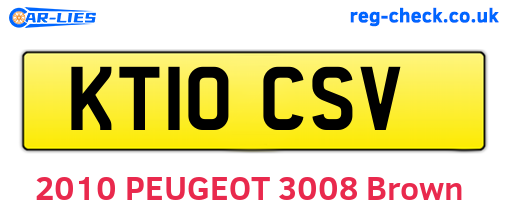KT10CSV are the vehicle registration plates.