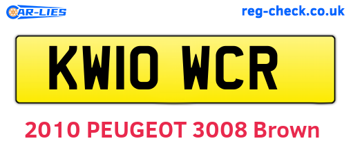 KW10WCR are the vehicle registration plates.
