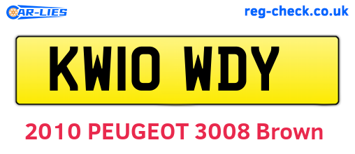 KW10WDY are the vehicle registration plates.