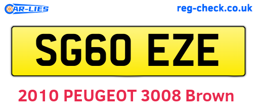 SG60EZE are the vehicle registration plates.