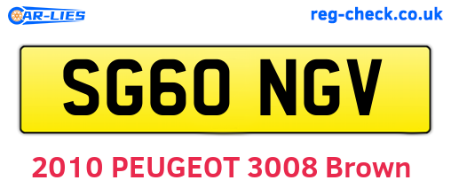SG60NGV are the vehicle registration plates.