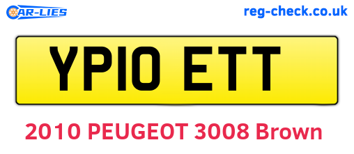 YP10ETT are the vehicle registration plates.