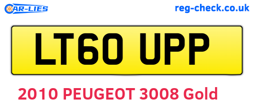 LT60UPP are the vehicle registration plates.