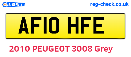 AF10HFE are the vehicle registration plates.