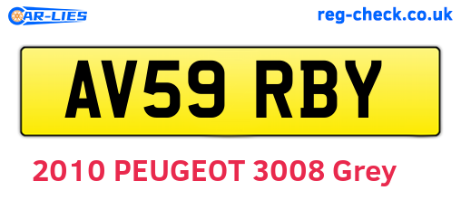 AV59RBY are the vehicle registration plates.
