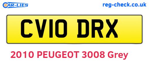 CV10DRX are the vehicle registration plates.