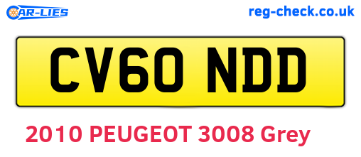CV60NDD are the vehicle registration plates.