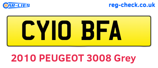 CY10BFA are the vehicle registration plates.