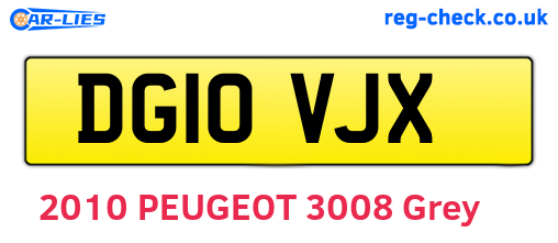 DG10VJX are the vehicle registration plates.