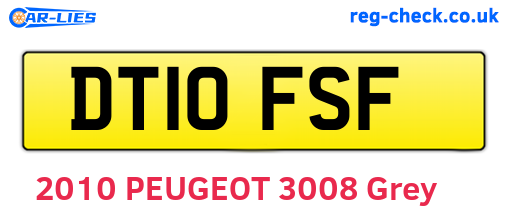 DT10FSF are the vehicle registration plates.