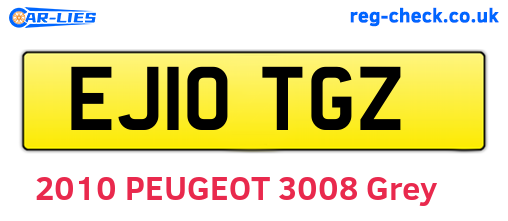 EJ10TGZ are the vehicle registration plates.