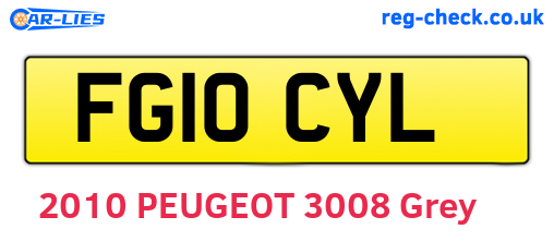 FG10CYL are the vehicle registration plates.