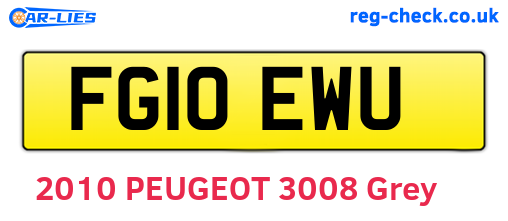 FG10EWU are the vehicle registration plates.