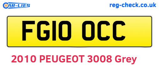 FG10OCC are the vehicle registration plates.